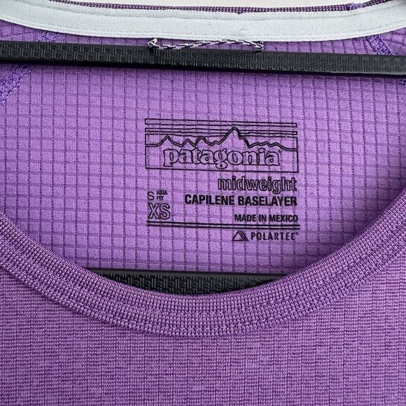 Patagonia Baselayer Top Womens XS Purple Capilene Thermal Mid Weight Crew - Picture 4 of 11